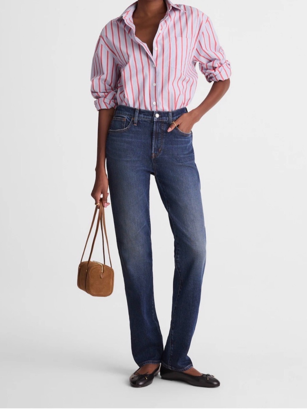 Madewell Longline Straight Leg Jeans High Rise 28 Midnight Waters Minimalist Y2K